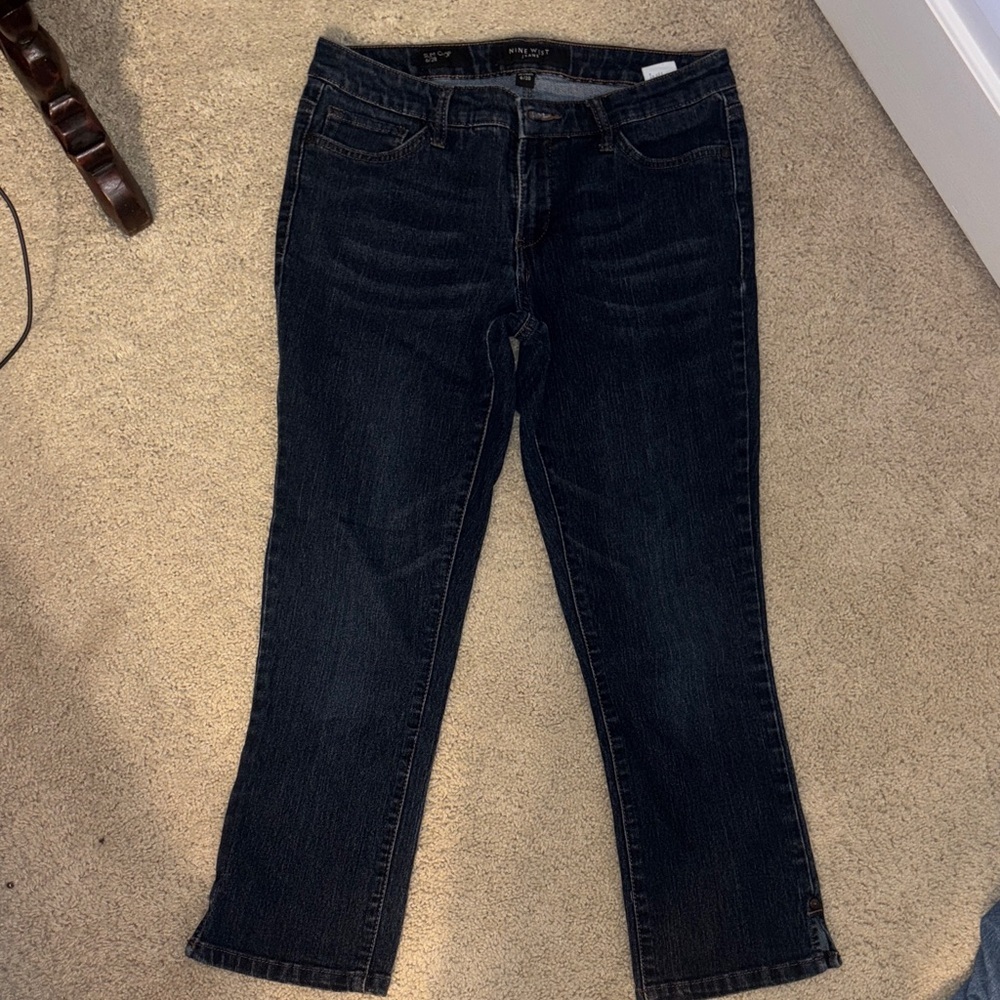 Nine West Women's Straight Leg Jeans - Dark Blue